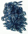 100 3x11mm Matte Transparent Montana Blue Dagger Beads